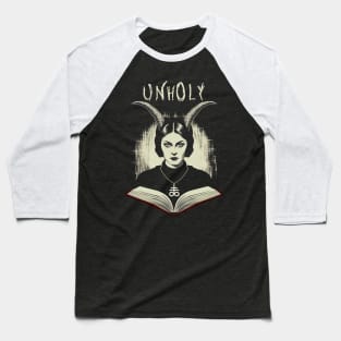 Dark Gothic Horror Unholy Baseball T-Shirt